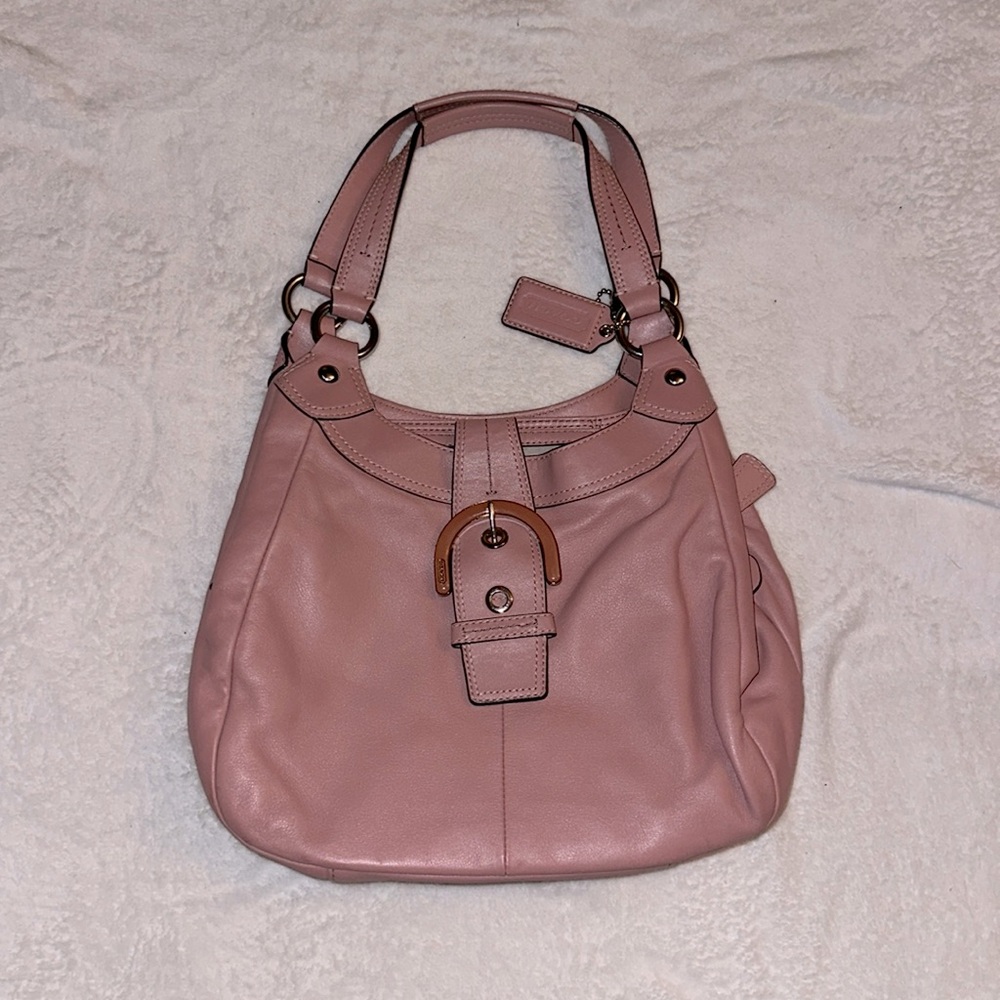 Pink coach shoulder bag